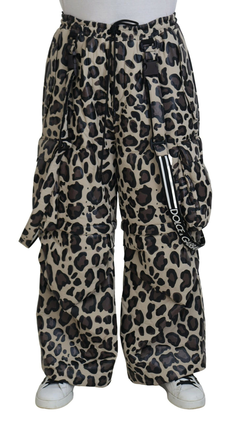 Pantaloni da neve con stampa leopardata multicolore