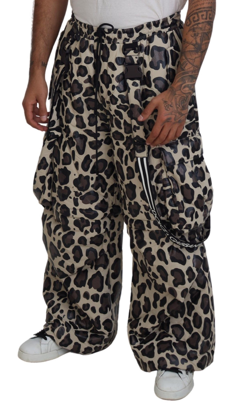 Pantaloni da neve con stampa leopardata multicolore