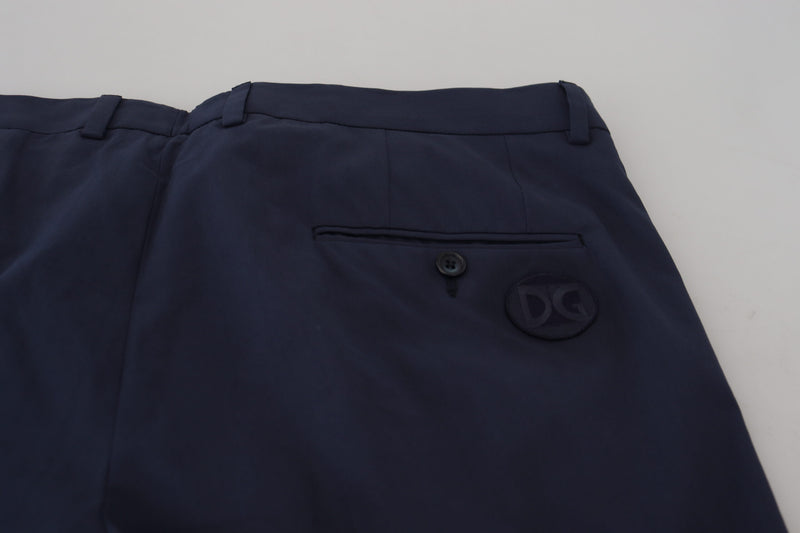 Eleganti pantaloni vestiti in chino blu scuro