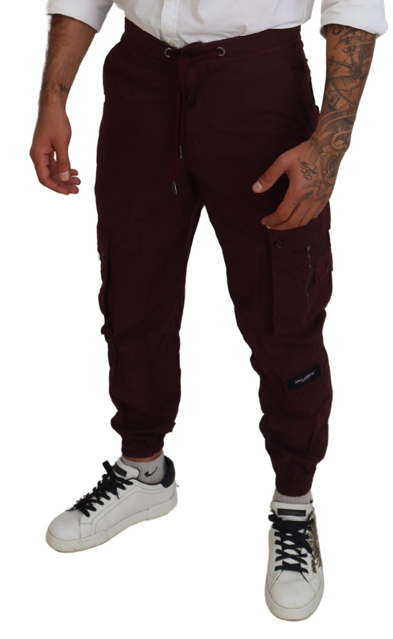 Pantalon de jogger en coton bordeaux élégant