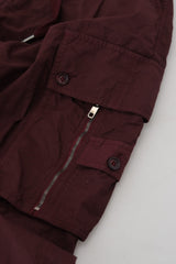 Elegant Burgundy Cotton Jogger Pants