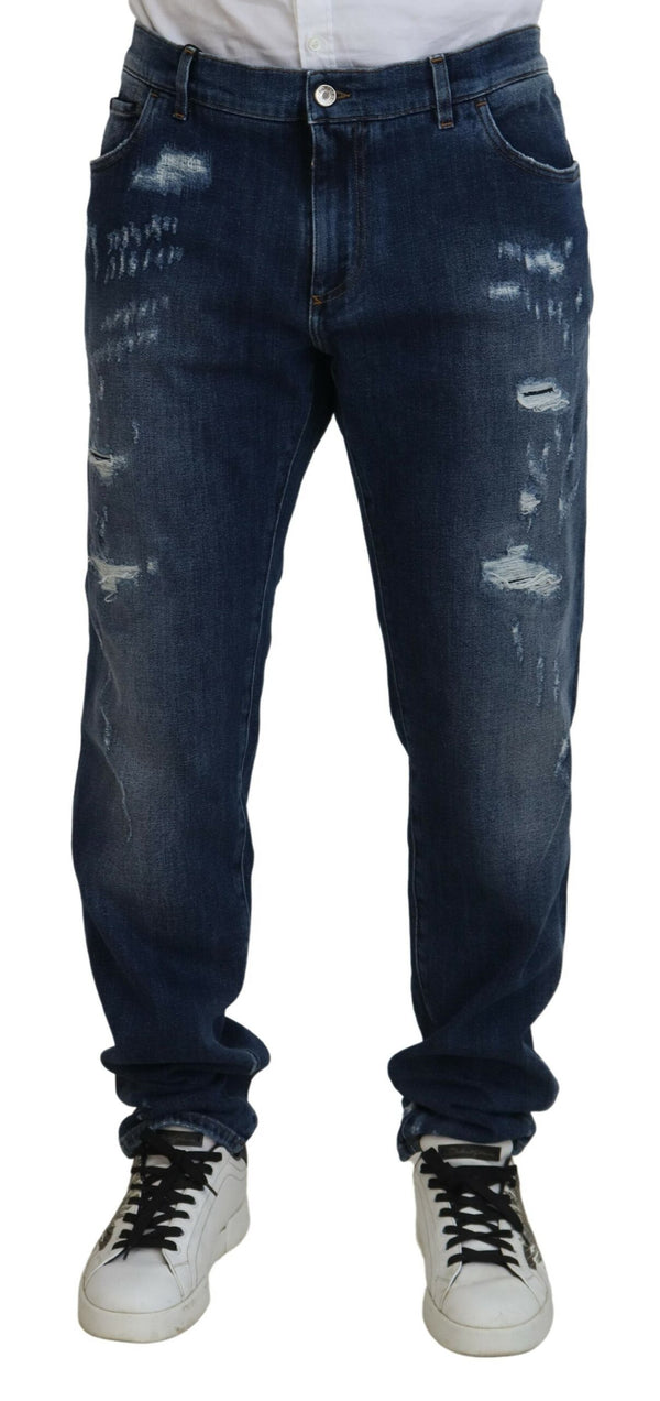 Elegante dünne blaue Jeans