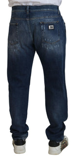 Elegante dünne blaue Jeans