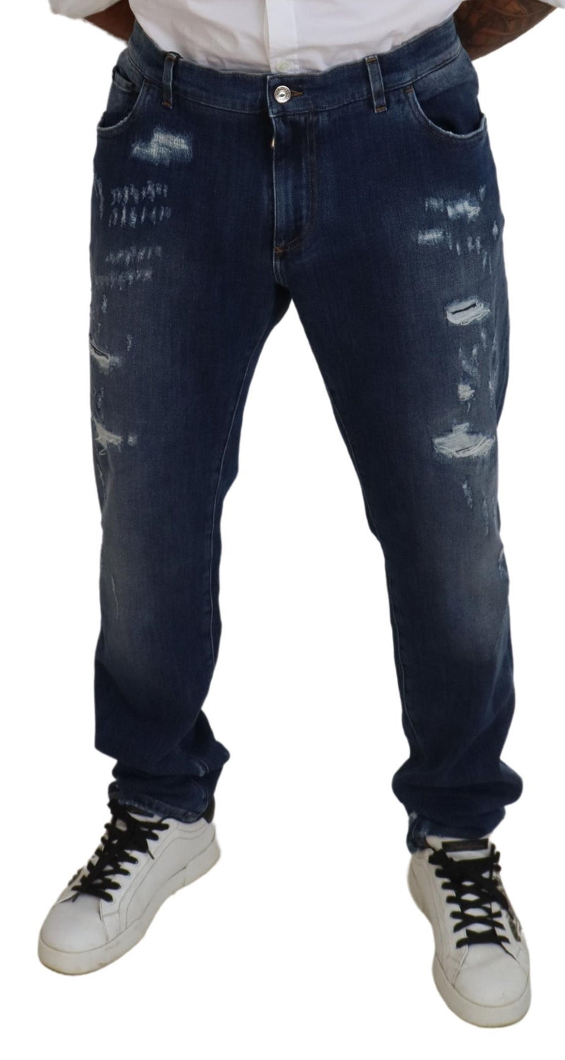 Elegantes jeans azules del flaco