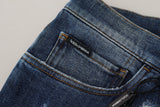 Elegante dünne blaue Jeans