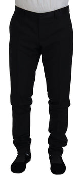 Élégant pantalon de robe noire de Virgin Wool Blend