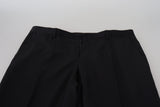 Elegantes pantalones de vestido negro de Virgin Wool Blend