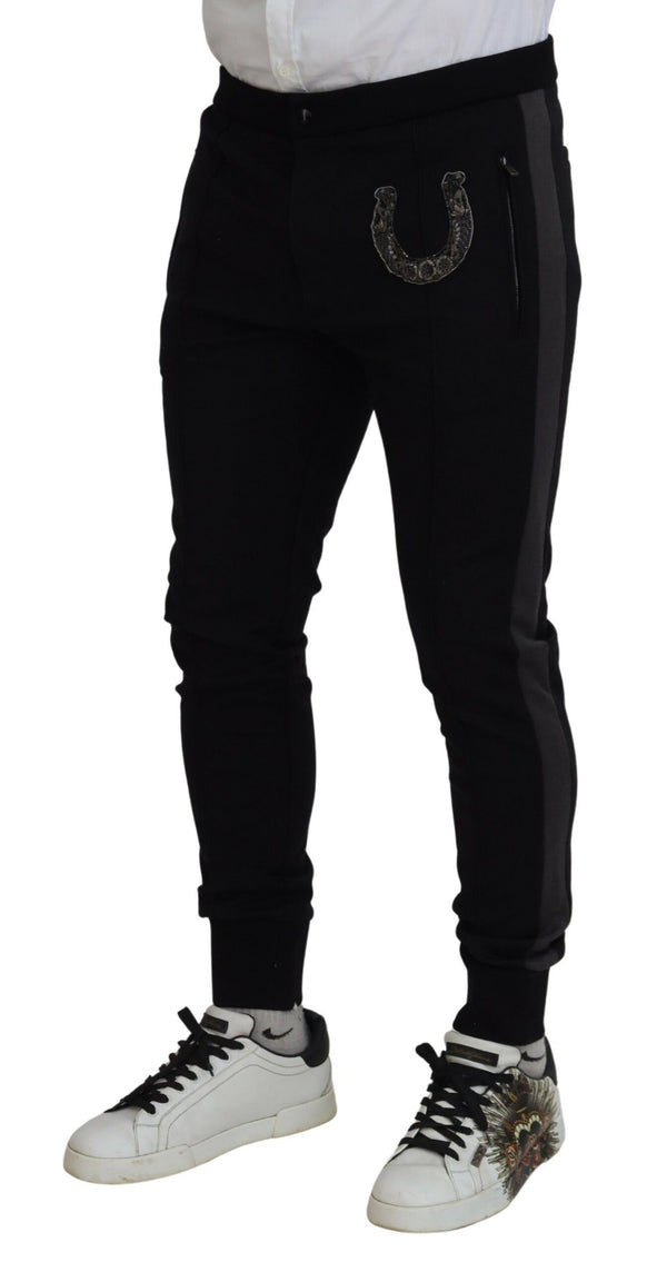 Pantalon de jogger noir élégant dans le mélange de laine de luxe