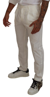 Pantalon chino en coton blanc élégant