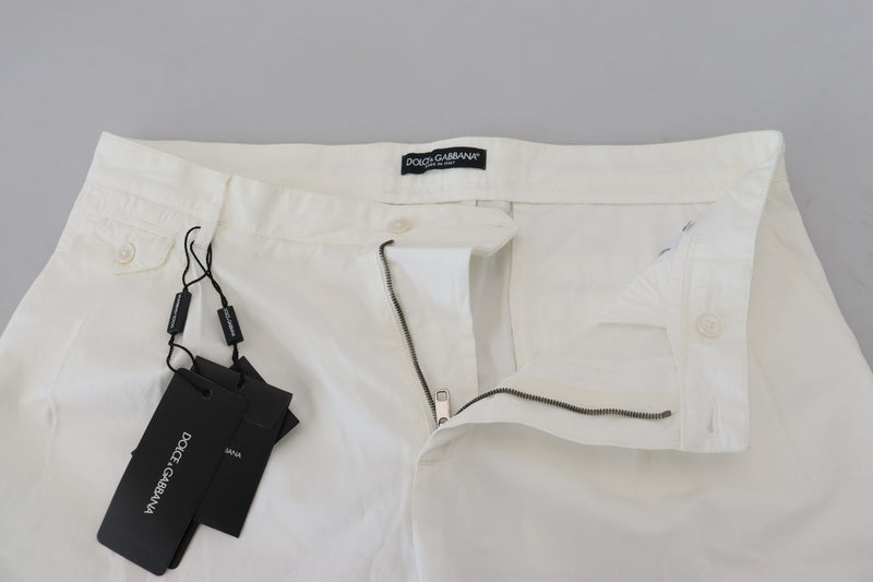 Pantalon chino en coton blanc élégant