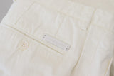 Eleganti pantaloni in chino di cotone bianco