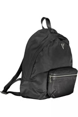 Mochila de nylon negra elegante con compartimento para computadoras portátiles