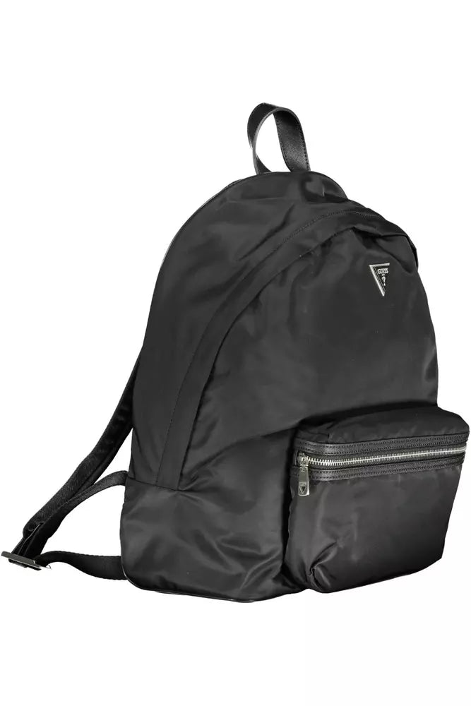 Sac à dos en nylon noir élégant avec compartiment pour ordinateur portable