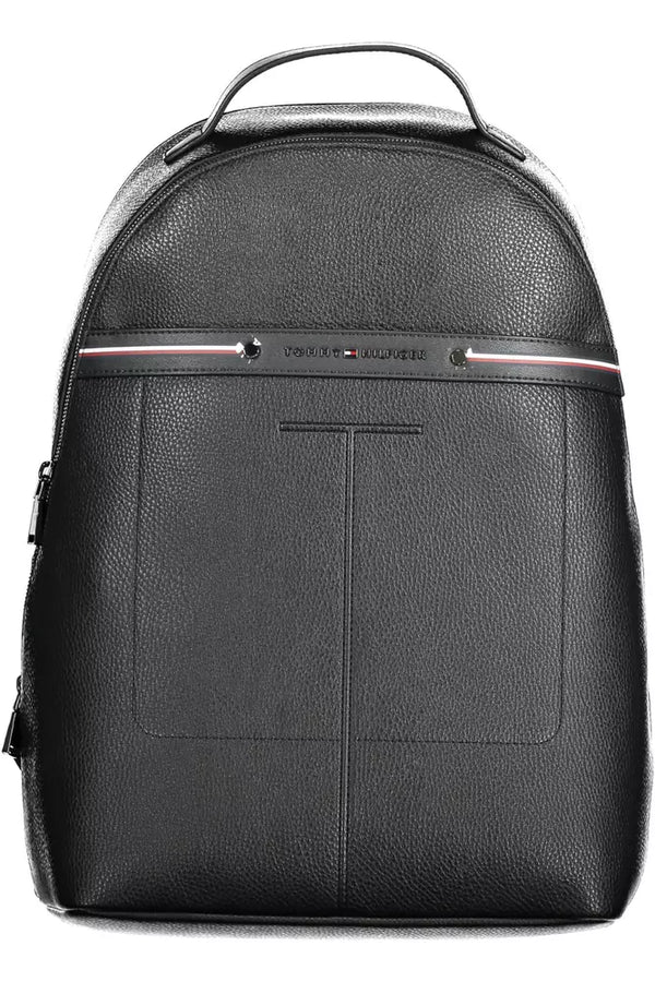 Classic Black Urban Backpack with Contrast Details