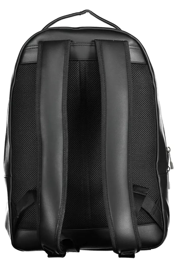 Sleek Black Contrasting Detail Backpack