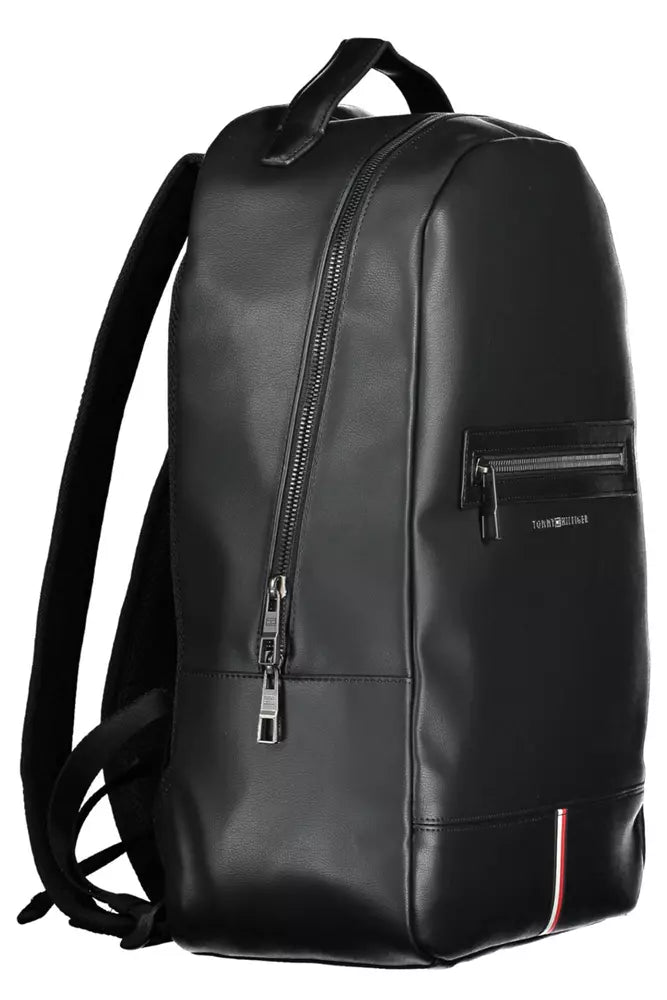 Sleek Black Contrasting Detail Backpack