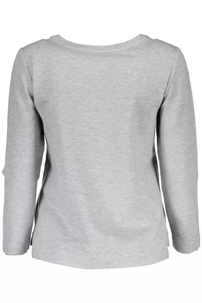 Chic Grey Side-Rip Sweatshirt mit Elastane-Mischung