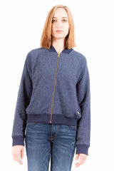 Elegant Long Sleeve Reißverschluss Sweatshirt in Blau