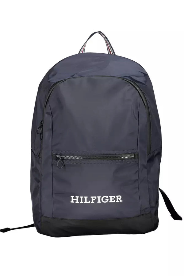 Blue Polyester Men Backpack