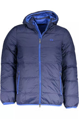 Elegant Detachable Hood Jacket in Blue