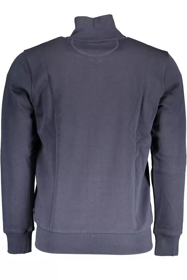 Elegant Long Sleeve Zip Sweatshirt in Blue