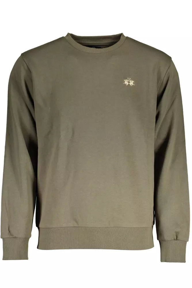 Elegant Crew Neck Sweatshirt with Contrast Detailing