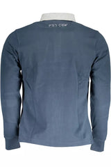 Elegant Blue Long-Sleeved Polo