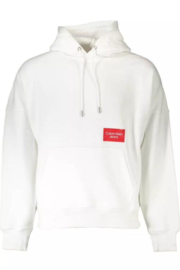 Chic White Hooded Sweatshirt with Logo Print