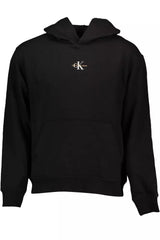 Sleek Black Hooded Sweatshirt with Logo Design