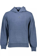 Chic Blue Hooded Sweatshirt with Logo Print