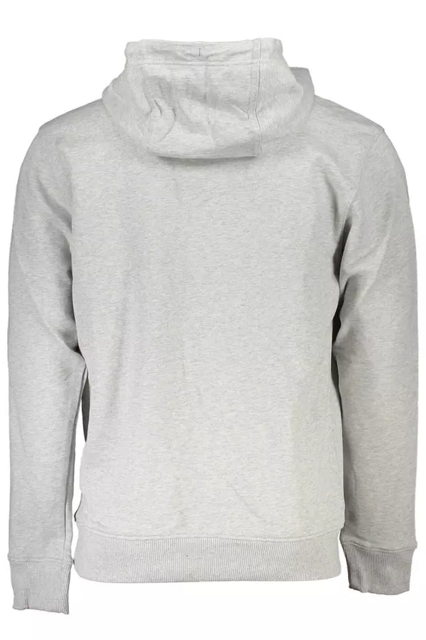 Elegant Gray Cotton Hooded Sweatshirt