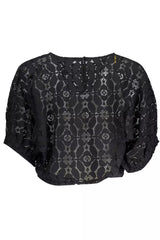 Blusa de cintura elástica de la manga de la manga de Batwing