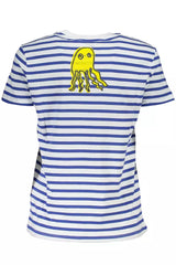 T-shirt de détail contrastant bleu chic