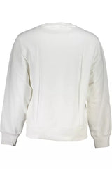 Sleek White Cotton Sweatshirt with Logo Print