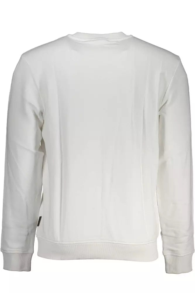 Sudadera de cuello de tripulación bordada bordada en blanco y nítido