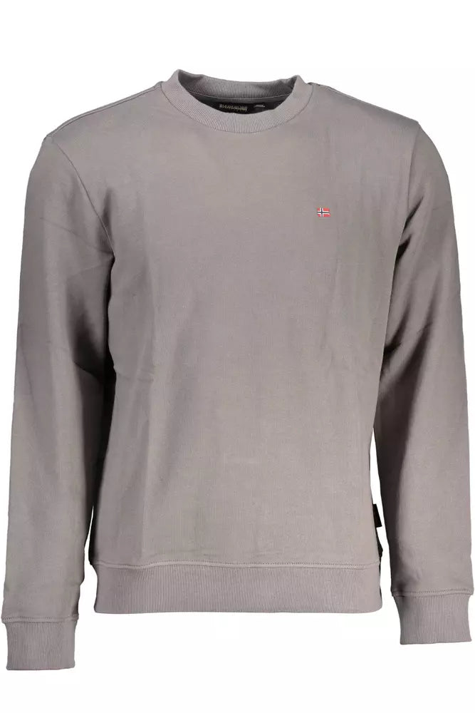 Sudadera de logotipo de cuello de la tripulación gris elegante