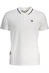 Elegante camisa de polo de manga corta blanca