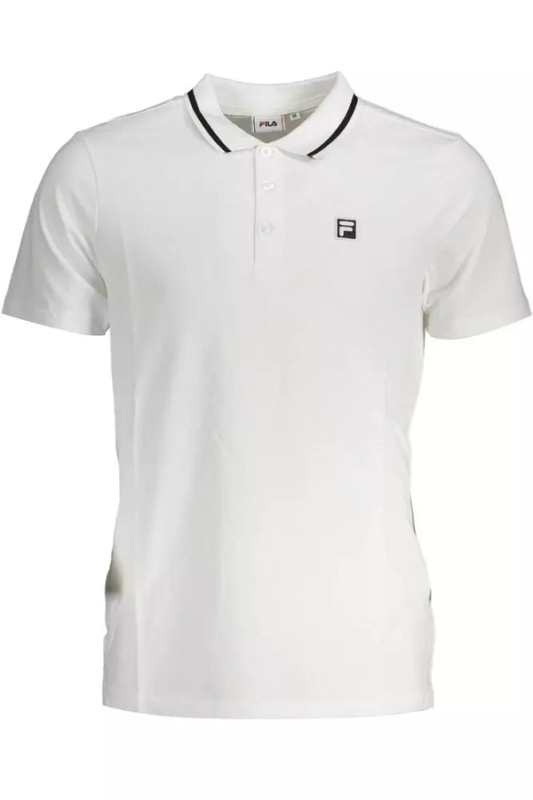 Elegante camisa de polo de manga corta blanca