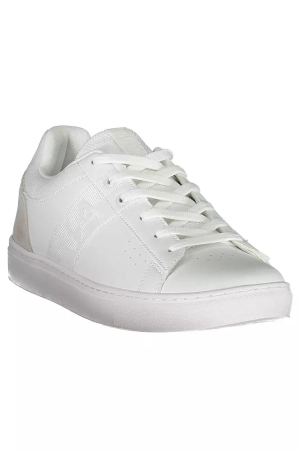 Elegantes zapatillas de deporte deportivo blanco con cordones