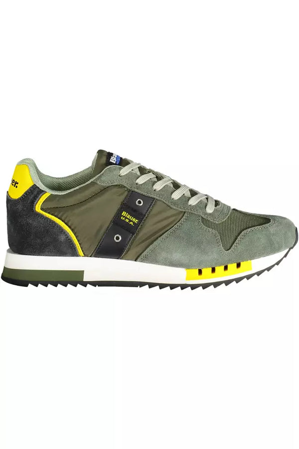 Sneaker deportiva verde Lace-Up con logotipo