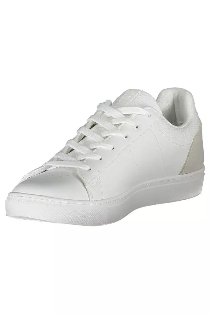 Eleganti sneaker sportivi allacciati bianchi