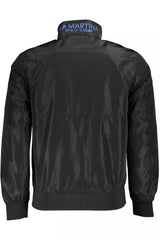 Black Polyester Men Jacket