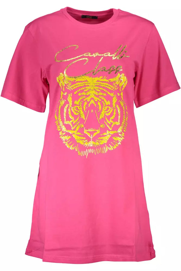 T-shirt en coton rose chic avec imprimé signature