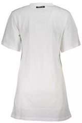 Elegante camiseta de algodón blanco con estampado icónico