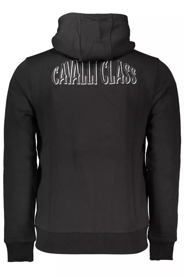 Elegante sudadera con cremallera con capucha negra