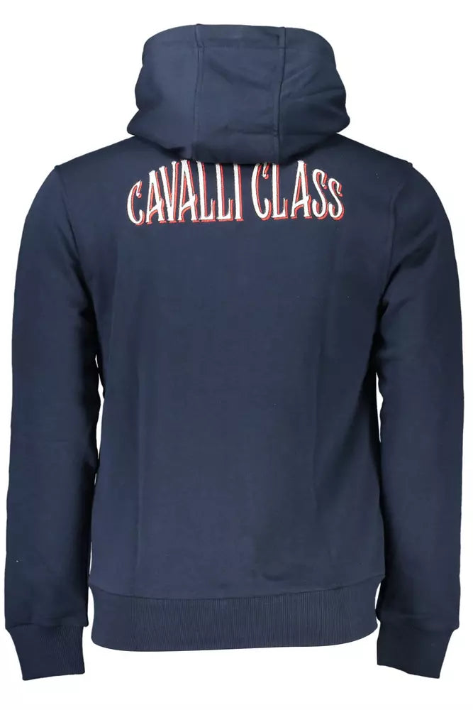 Elegante sudadera con cremallera con capucha azul