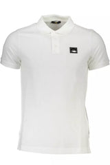 Elegant White Cotton Polo with Logo Detail