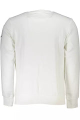 Sudadera bordada de cuello de la tripulación blanca elegante