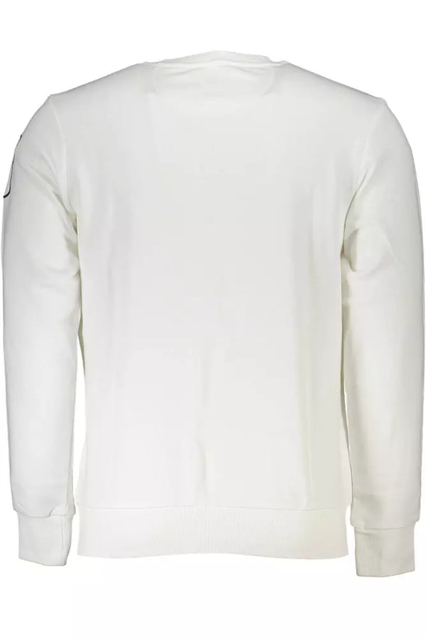 Chic White Crew Neck besticktes Sweatshirt