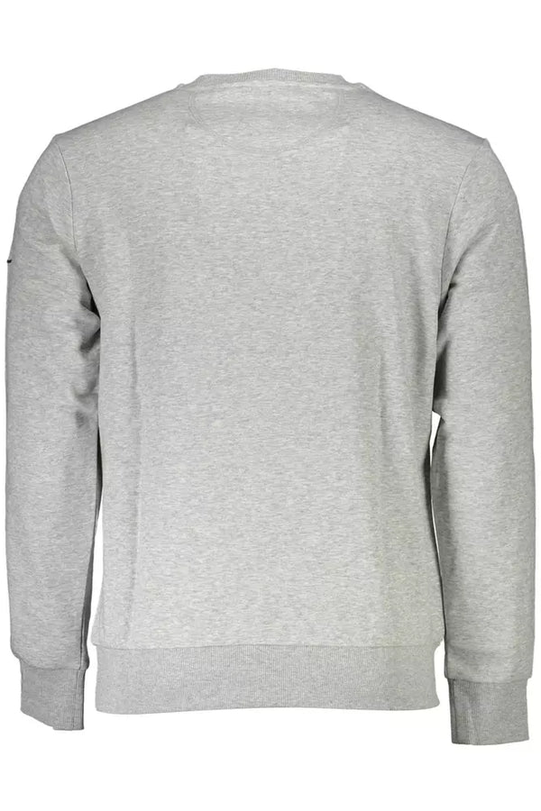 Chic Grey Crew Neck besticktes Sweatshirt